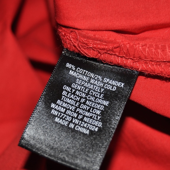 NEW Red Poplin V-Neck Tie-Waist Midi Dress [D2] - Picture 6 of 8